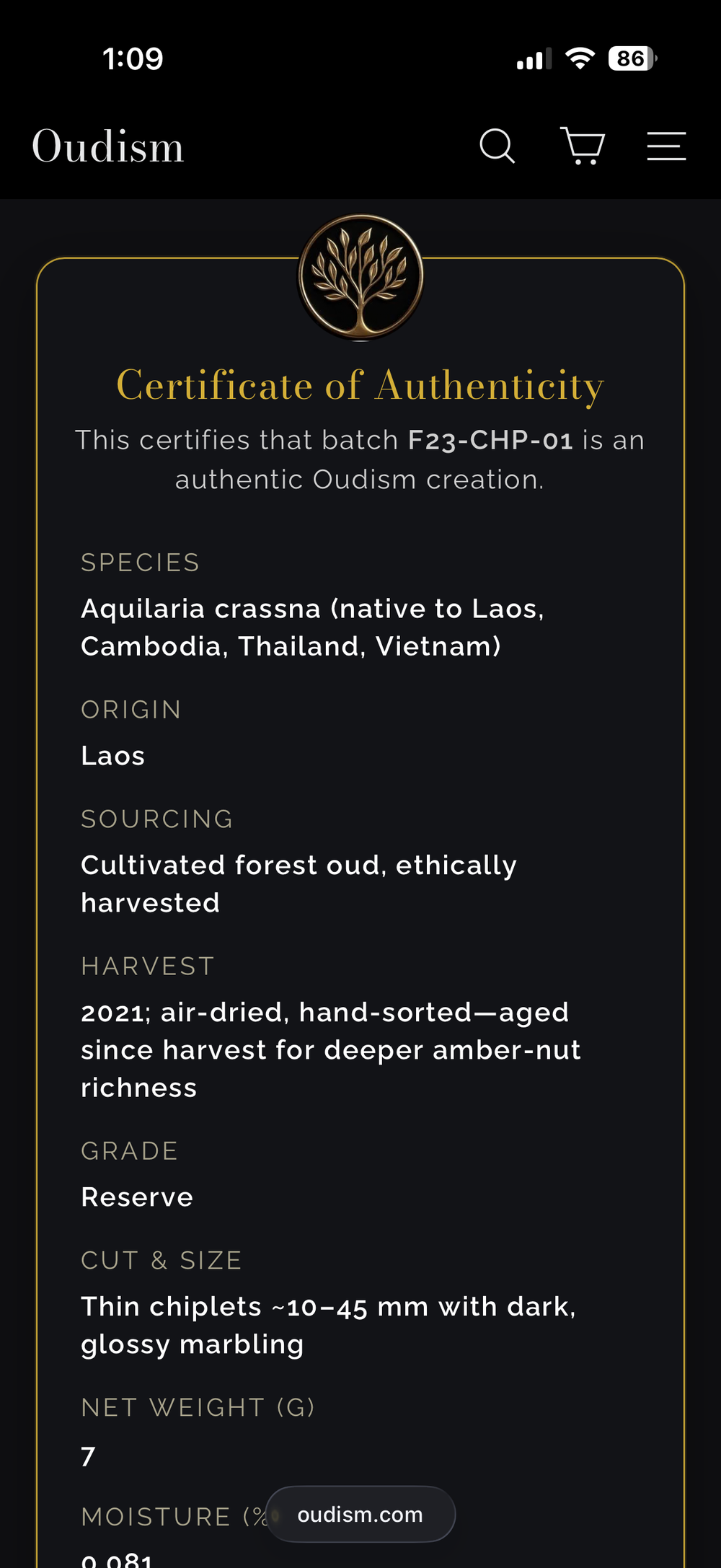 Certificate of Authenticity