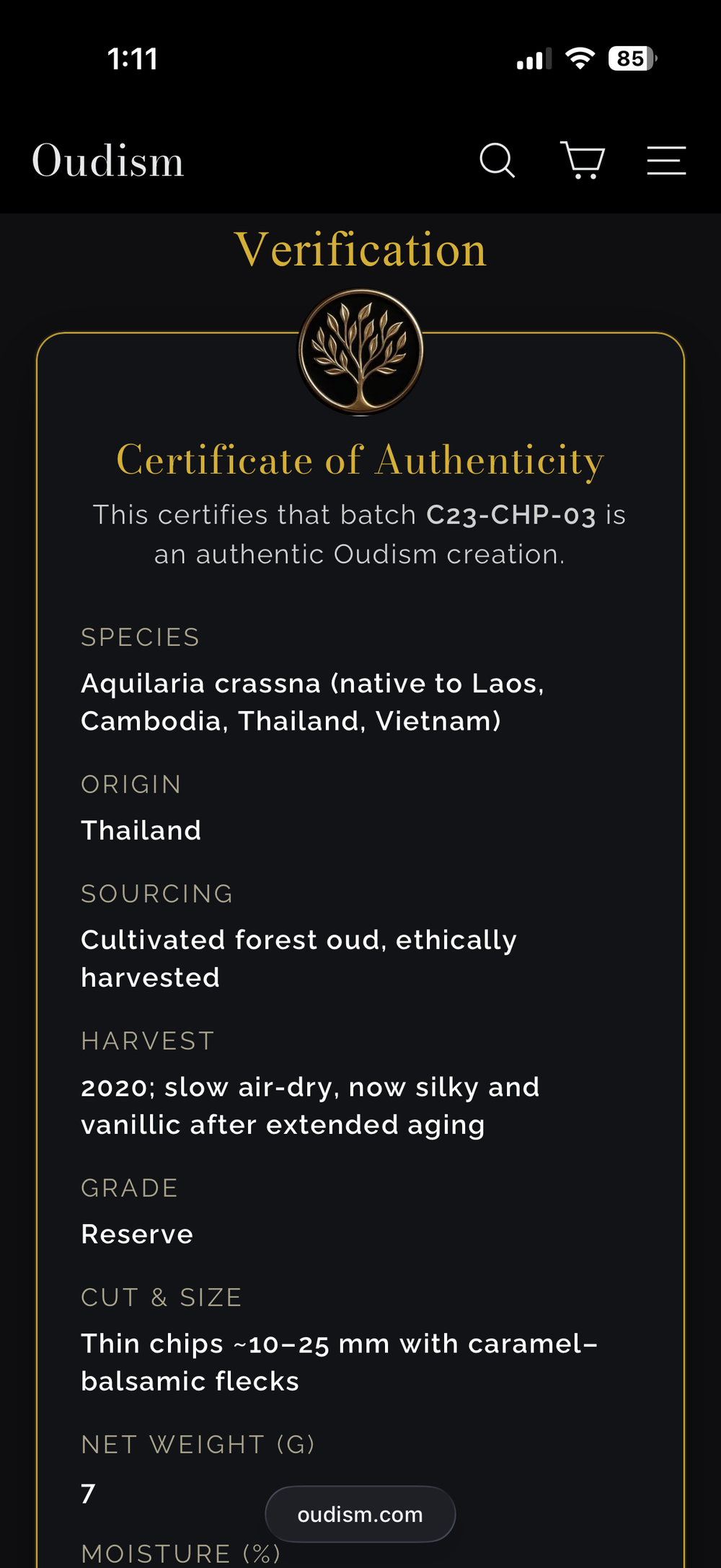Certificate of Authenticity